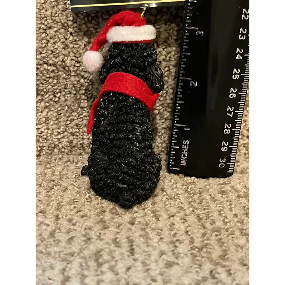 Black poodle holiday ornament - new!